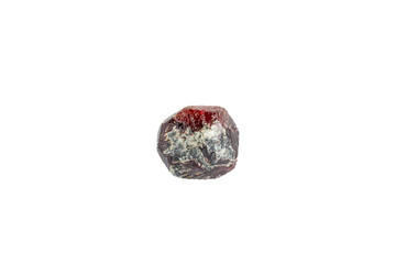 garnet mineral stone macro on white background