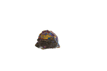 chalcopyrite mineral stone macro on white background