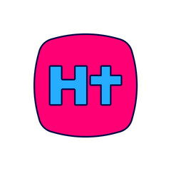 Filled outline Christian cross icon isolated on white background. Church cross. Vector