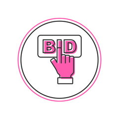 Filled outline Bid icon isolated on white background. Auction bidding. Sale and buyers. Vector
