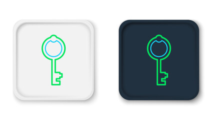 Line Old key icon isolated on white background. Colorful outline concept. Vector