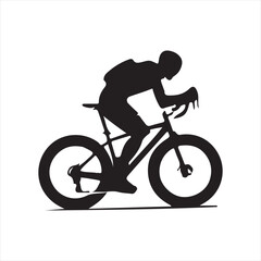 bicyclist silhouette , mountain cycling silhouette ,  cycling silhouette