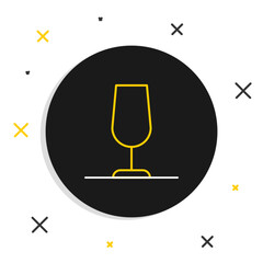 Line Wine glass icon isolated on white background. Wineglass sign. Colorful outline concept. Vector