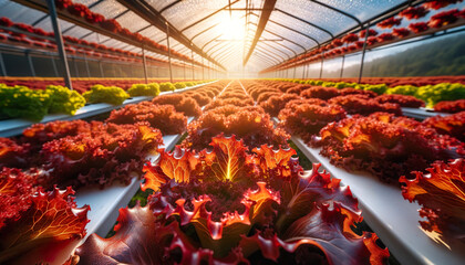 Hydroponic lettuce can be grown without soil, but it still requires a growing medium to support the plants. Common options include rockwool cubes, perlite, coconut coir, or other inert media  - obrazy, fototapety, plakaty