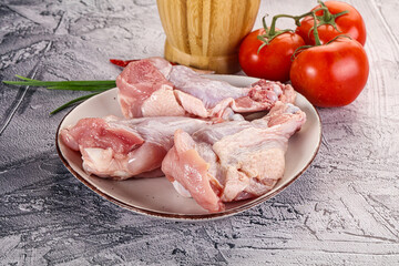 Raw turkey shoulder wing for cooking