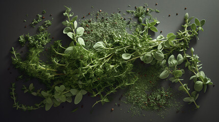 Obraz na płótnie Canvas Thyme as a stylish ingredient in modern cuisine.