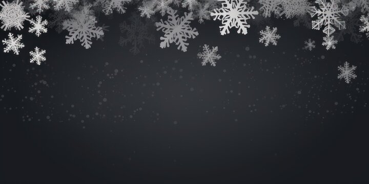Charcoal christmas card with white snowflakes vector