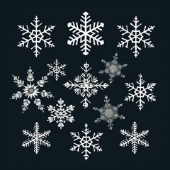 Naklejka na ściany i meble Charcoal christmas card with white snowflakes vector