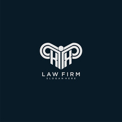 KX initial monogram logo lawfirm with pillar design