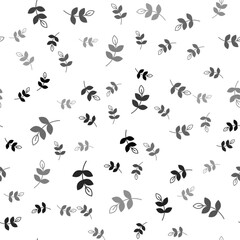 Black Willow leaf icon isolated seamless pattern on white background. Vector