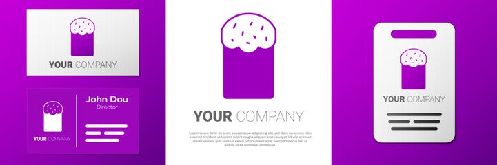 Logotype Easter cake icon isolated on white background. Happy Easter. Logo design template element. Vector