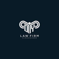 OY initial monogram logo lawfirm with pillar design