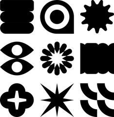 Hand drawn retro geometric shape illustration