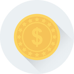 Dollar Coin Vector Icon