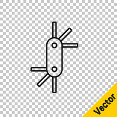Black line Tool allen keys icon isolated on transparent background. Vector