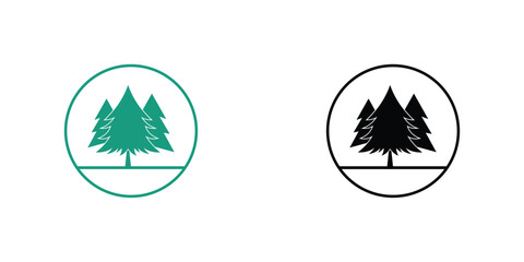 Simple pine tree logo design with unique concept| premium vector