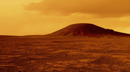 Fototapeta na wymiar Martian terrain, barren land, extraterrestrial landscape