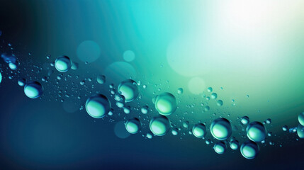 Abstract background with water drops. Green and blue colors.