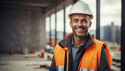 construction worker with helmet