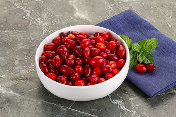 Ripe sweet and juicy cornus