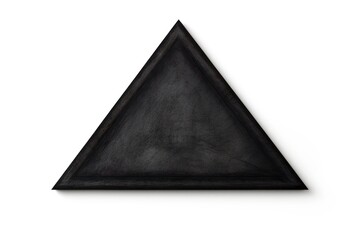 Charcoal triangle isolated on white background top view flat lay