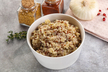 Vegan cuisine - boiled quinoa cereal