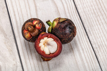 Tropical exotic purple sweet mangosteen
