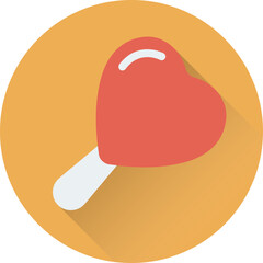 Heart Lollipop Vector Icon