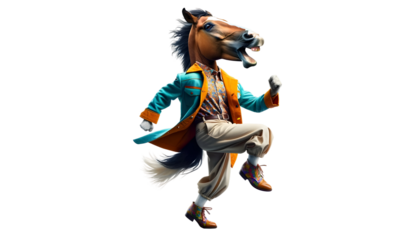 horse dance isolated on transparent background