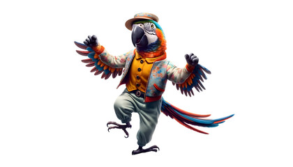 parrot dance isolated on transparent background