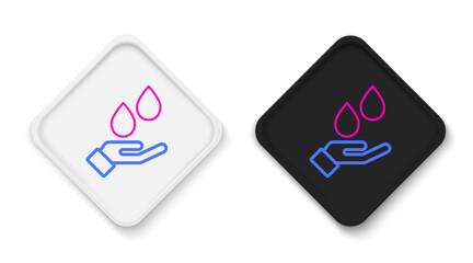 Line Washing hands with soap icon isolated on white background. Washing hands with soap to prevent virus and bacteria. Colorful outline concept. Vector