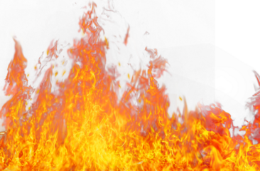 Fire flame, transparent