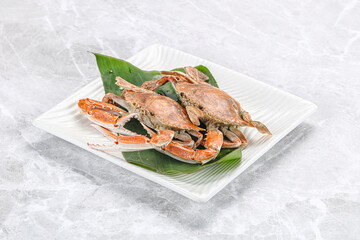 Yummy boiled crab in the plate