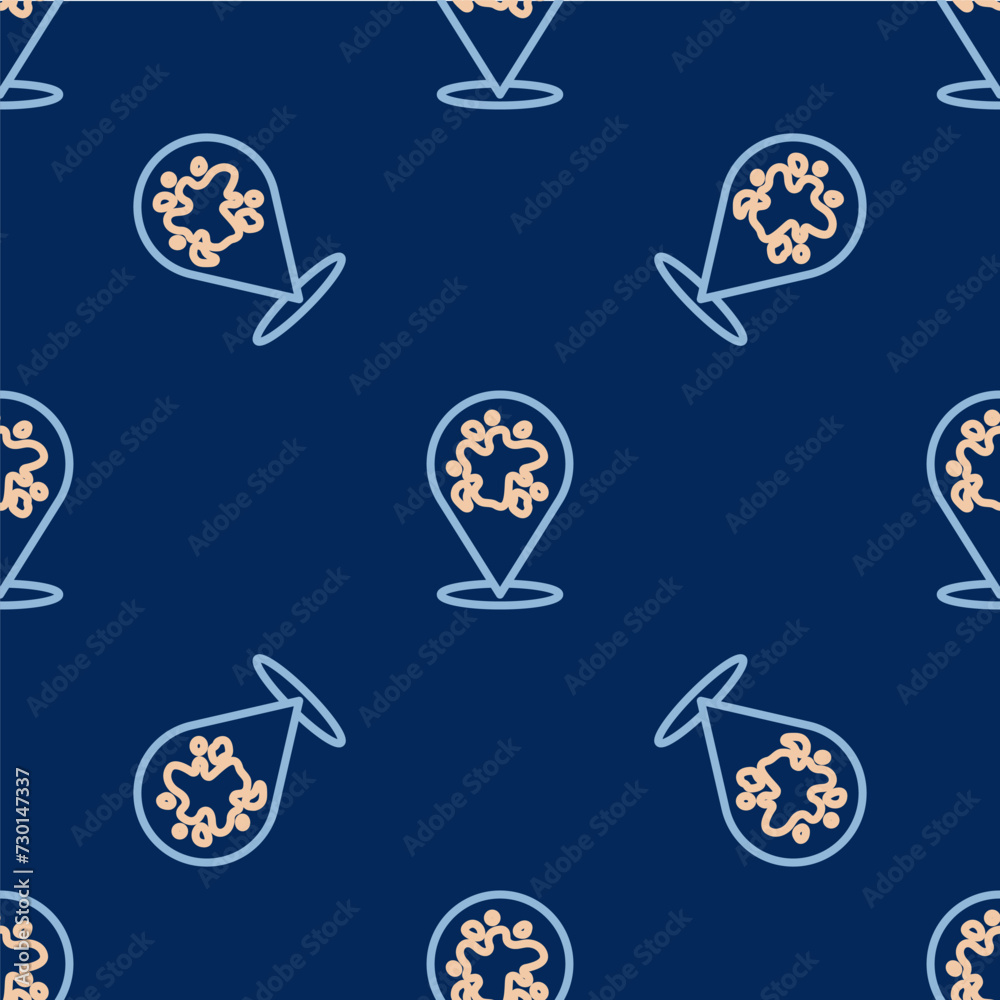 Sticker Line Paint spray icon isolated seamless pattern on blue background. Vector