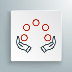 Line Juggling ball icon isolated on white background. Colorful outline concept. Vector