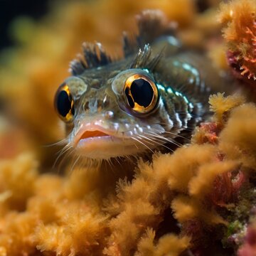 Amazing macro photography of Hairy Goby fish