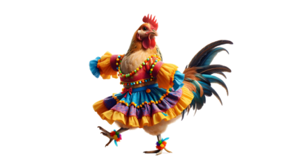 rooster dance isolated on transparent background