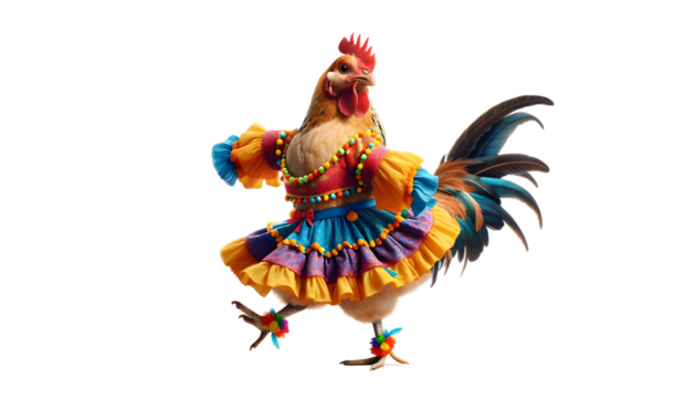 rooster dance isolated on transparent background