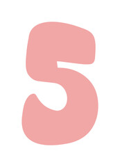 cute bunny alphabet letter number 5 five