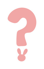 cute bunny alphabet letter sign symbol question mark