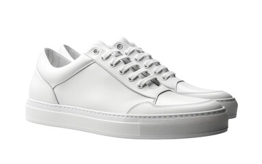 Classic men's white sneakers for versatile and casual wear on a white background.