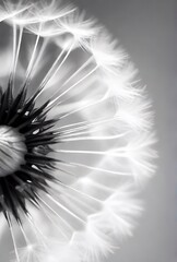 Discover the Beauty of the Black and White Dandelion Seed Head - An Exquisite Visual Journey