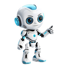 humanoid robot  stand isolated on transparent background