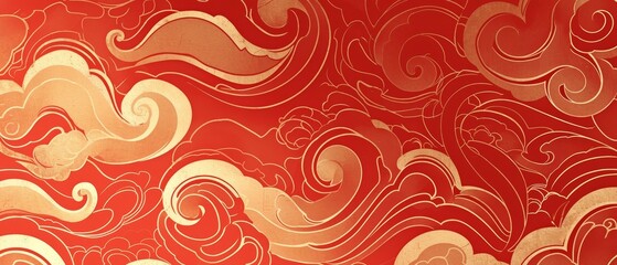 Abstract china background pattern oriental patterns. Minimalist. wave. New year festivities. Rounded. Oceanic art 
