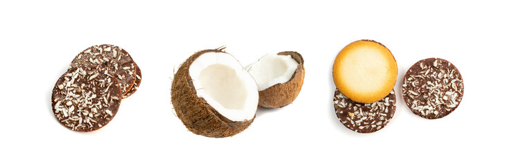 Shortbread Coconut Biscuit Coated in Milk and Dark Chocolate