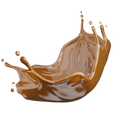 3d render of realistic chocolate splash isolated.