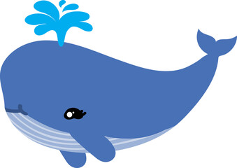 cute whale cartoon, sea animal
