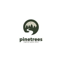 pine logo icon vector template.