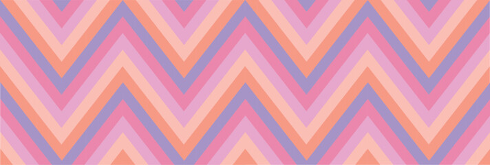 Pattern in pastel pink colors for packaging printing. Zigzag. Blue, pink, orange, beige. Vector image