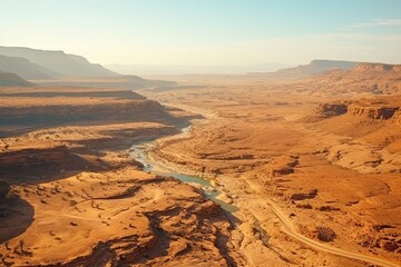 Fototapeta na wymiar Mauritania. Ancient sand canyon. Desert landscape. Generative AI Art.